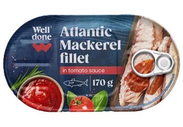 Makreles fileja tomātu mērcē WELL DONE 170g
