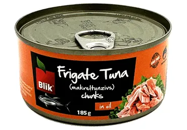 Makreļtunzivs gabaliņi eļļā BLIK 185g