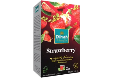 Melnā tēja DILMAH zemeņu 20x1,5g