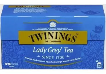 Melnā tēja TWININGS LADY GREY 25x2g