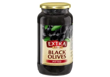 Melnās olīvas bez kauliņ.EXTRA LINE 880g