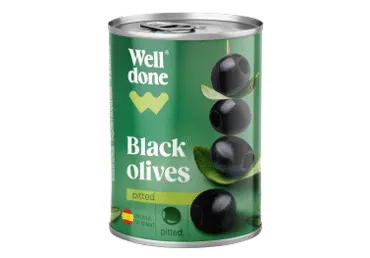 Melnās olīvas bez kauliņiem WELL DONE 270g