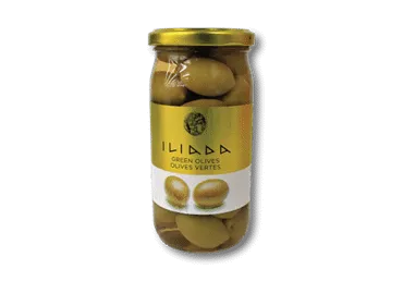 Olīvas zaļās ar kauliņiem ILIADA 370g