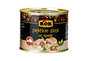 Pelēkie zirņi KOK ar speķi 550g met.