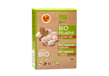 Pelmeņi RGK BIO ar liellopu gaļu 500g