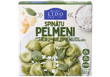 Pelmeņi spinātu ar biezpienu un sieru LIDO 360g