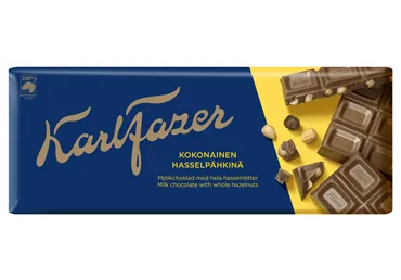 Piena šokolāde KARL FAZER ar lazdu riekstiem 200g