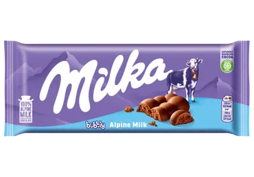 Piena šokolāde MILKA BUBBLY 90g