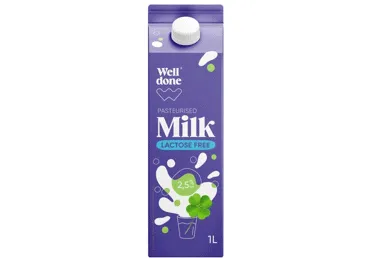 Piens bez laktozes WELL DONE 2,5% 1L