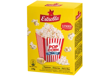 Popkorns ESTRELLA ar sviesta garšu 3x90g