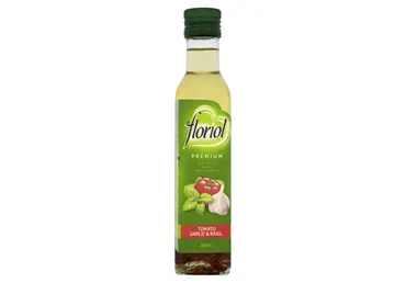 Rapšu eļļa FLORIOL ar tomātiem un ķiploku 250ml
