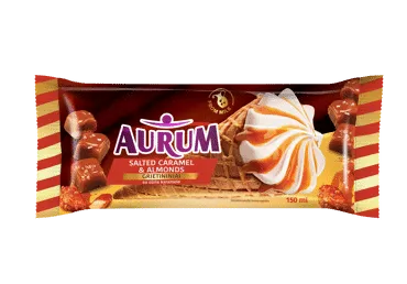 Saldējums AURUM ar sāļo karameli un karamelizētām mandelēm 98g