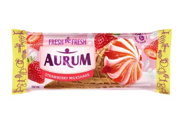Saldējums AURUM zemeņu ar tropisko augļu pildījumu 98g