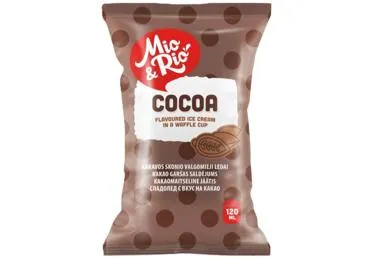 Saldējums kakao vafeļu glāzītē MIO&RIO 65g