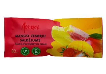 Saldējums mango-zemeņu AVENEI 80g