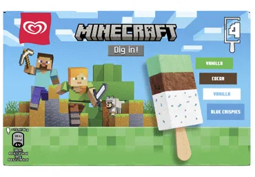 Saldējums Minecraft ALGIDA 184g