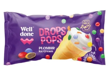 Saldējums vaniļas ar konfektēm WELL DONE 65g
