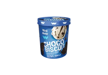 Saldējums vaniļas ar šokolādes cepumiem WELL DONE 310g