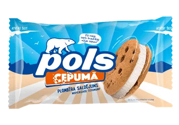Saldējums vaniļas starp cepumiem POLS 75g