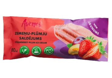 Saldējums zemeņu-plūmju AVENEI 80g