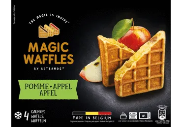 Saldēta beļģu vafele Magic Waffles ar ābolu pildījumu 4x80g