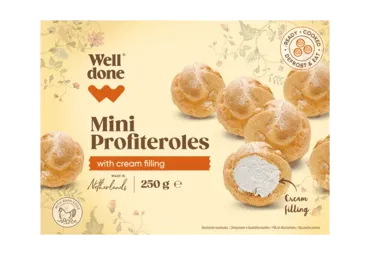 Saldēti Profiteroļi ar krēma pildījumu WELL DONE 250g