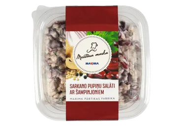 Sarkano pupiņu salāti ar šampinjoniem MEISTARA MARKA 500g