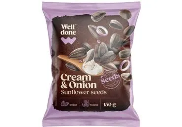 Saulespuķu sēklas WELL DONE krējuma un sīpolu garša 150g