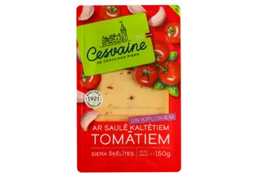 Siers CESVAINES ar tomātiem un ķiplokiem šķēlītēs 150g