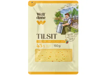 Siers Tilzītes šķēlēs 45% WELL DONE 150g