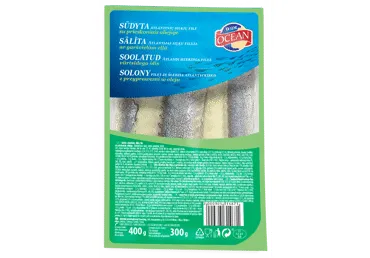 Siļķu fileja mazsālīta eļļā ar garšvielām OCEAN 400g