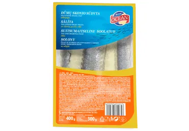 Siļķu fileja mazsālīta eļļā dūmu garšu OCEAN 400g