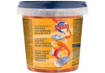 Siļķu fileja sālīta ar dārzeņiem mērcē OCEAN 600g