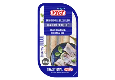 Siļķu fileja VIČI TRADICIONĀLĀ eļļā 400g