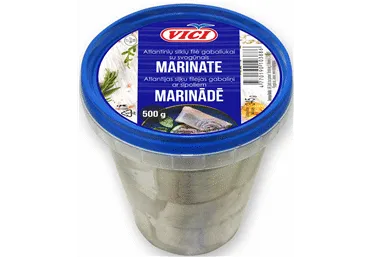 Siļķu filejas gabaliņi ar sīpolu marinādi VIČI 500g