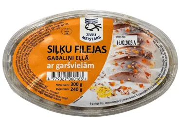 Siļķu filejas gabaliņi eļļā ar garšvielām ZIVJU MEISTARS 300g