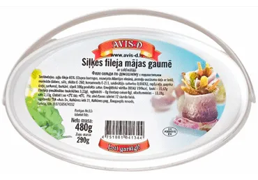 Siļķu filejejas gabaliņi mājas gaumē AVIS-D 480g