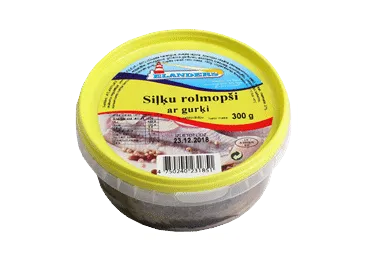 Siļķu rolmopši bez ādas ar gurķiem ELANDERS 300g