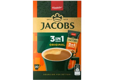 Šķīstošais kafijas dzēriens JACOBS 3IN1 20x12,6g