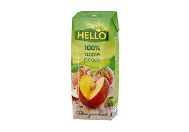 Sula HELLO ābolu-persiku 100% 250ml