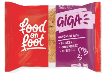 Sviestmaize GIGA ar vistas gaļu, gurķi, sieru 260g