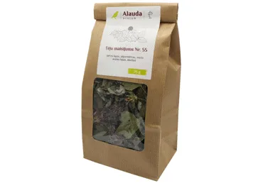 Tēju maisījums Nr.55 (bērzu lapas, piparmētras, aveņu lapas, āboliņš) ALAUDA 20g 