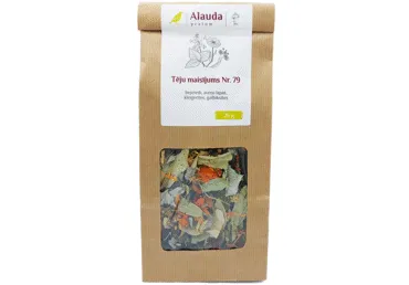 Tēju maisījums Nr.79 (liepziedi, aveņu lapas, kliņģerītes, gaiļbiksītes) ALAUDA 25g 