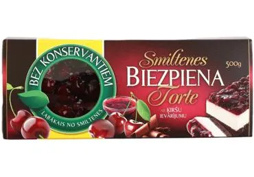 Torte biezpiena ar ķiršiem SMILTENE 500g