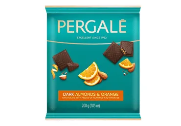 Tumšā šok. PERGALE mandel. apels. 200g