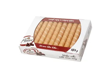 Vafeļu trubiņas ar šokolādes glazūru 185g