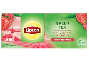 Zaļā tēja LIPTON aveņu-zemeņu 25x1,4g
