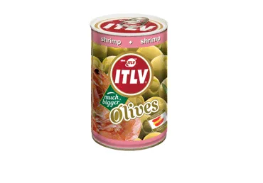 Zaļas olīvas ITLV ar garnelēm 300g