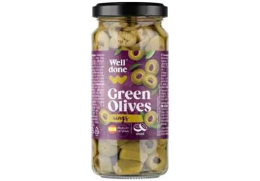 Zaļās sagrieztas olīvas WELL DONE 220g