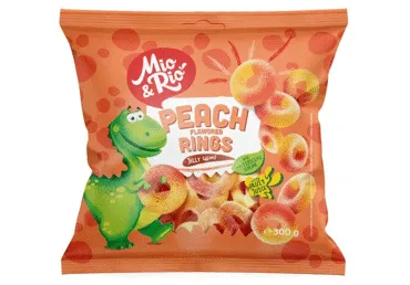 Želejas konfektes Peach Loops 300g